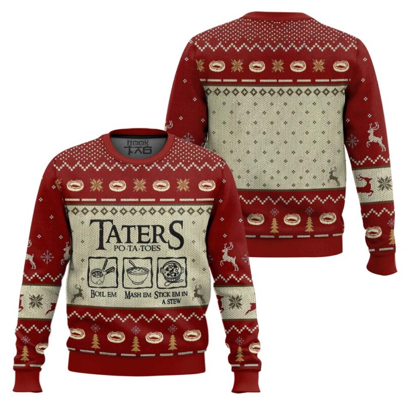 Hooktab Taters Potatoes The Lord Of The Rings Ugly Christmas Sweater Hooktab Taters Potatoes The Lord Of The Rings Ugly Christmas Sweater