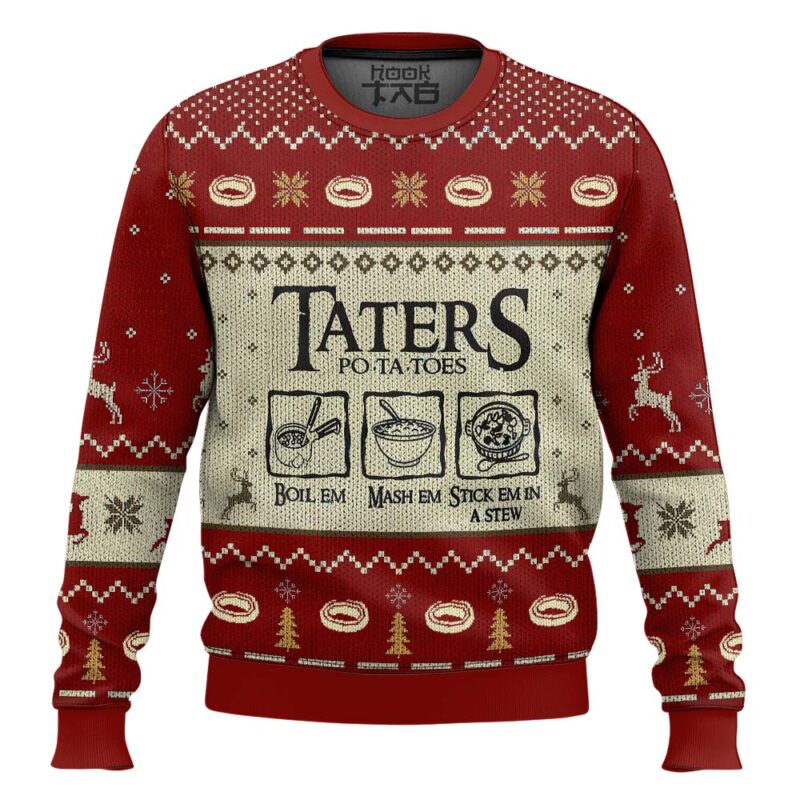 Hooktab Taters Potatoes The Lord Of The Rings Ugly Christmas Sweater
