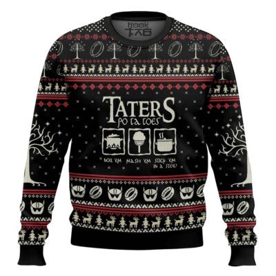 Hooktab Taters Potatoes Tree Of Gondor The Lord Of The Rings Ugly Christmas Sweater