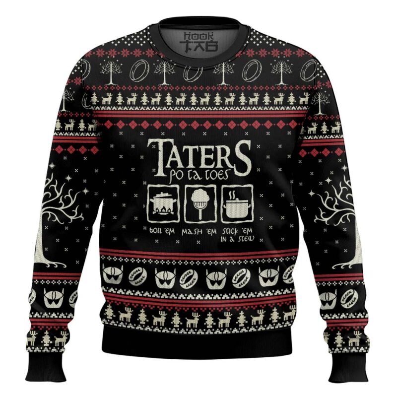 Hooktab Taters Potatoes Tree Of Gondor The Lord Of The Rings Ugly Christmas Sweater