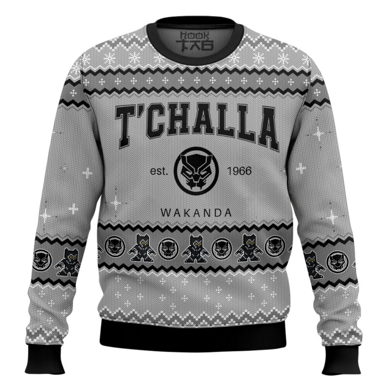 Hooktab T'challa Black Panther Ugly Christmas Sweater