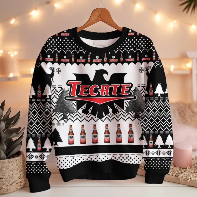 Hooktab Tecate Beer Ugly Christmas Sweater Hooktab Tecate Beer Ugly Christmas Sweater