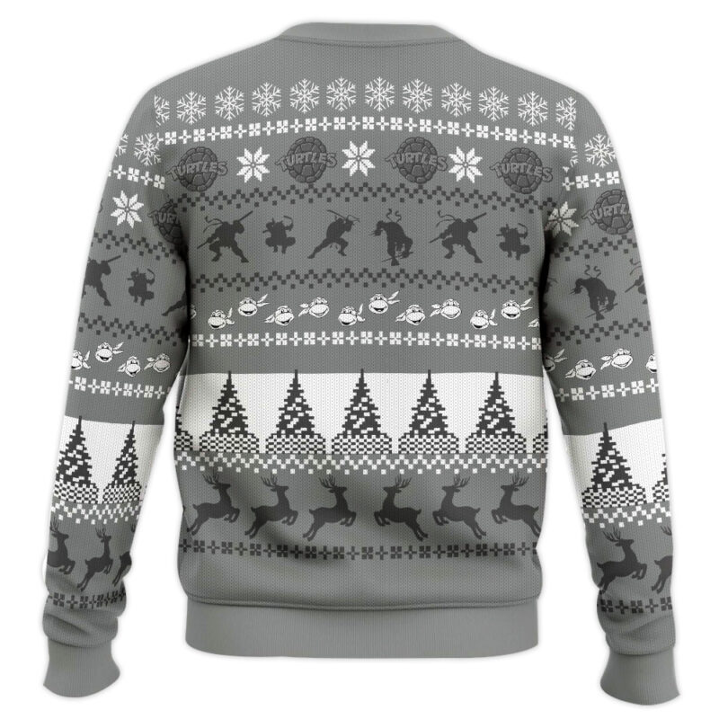 Hooktab Teenage Mountain Ninja Turtles Ugly Christmas Sweater Hooktab Teenage Mountain Ninja Turtles Ugly Christmas Sweater
