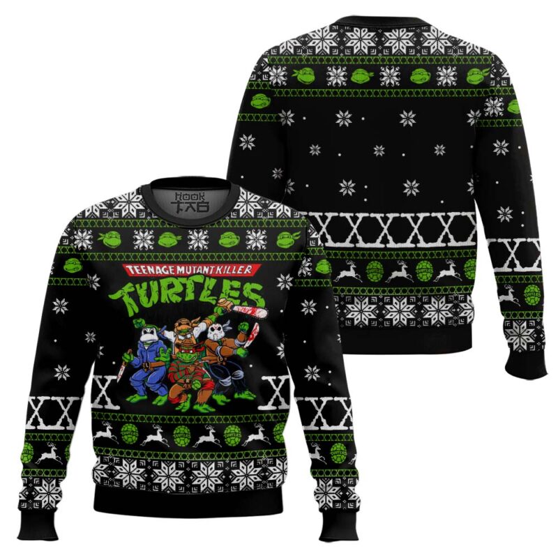 Hooktab Teenage Mutant Killer Ninja Turtles Ugly Christmas Sweater Hooktab Teenage Mutant Killer Ninja Turtles Ugly Christmas Sweater
