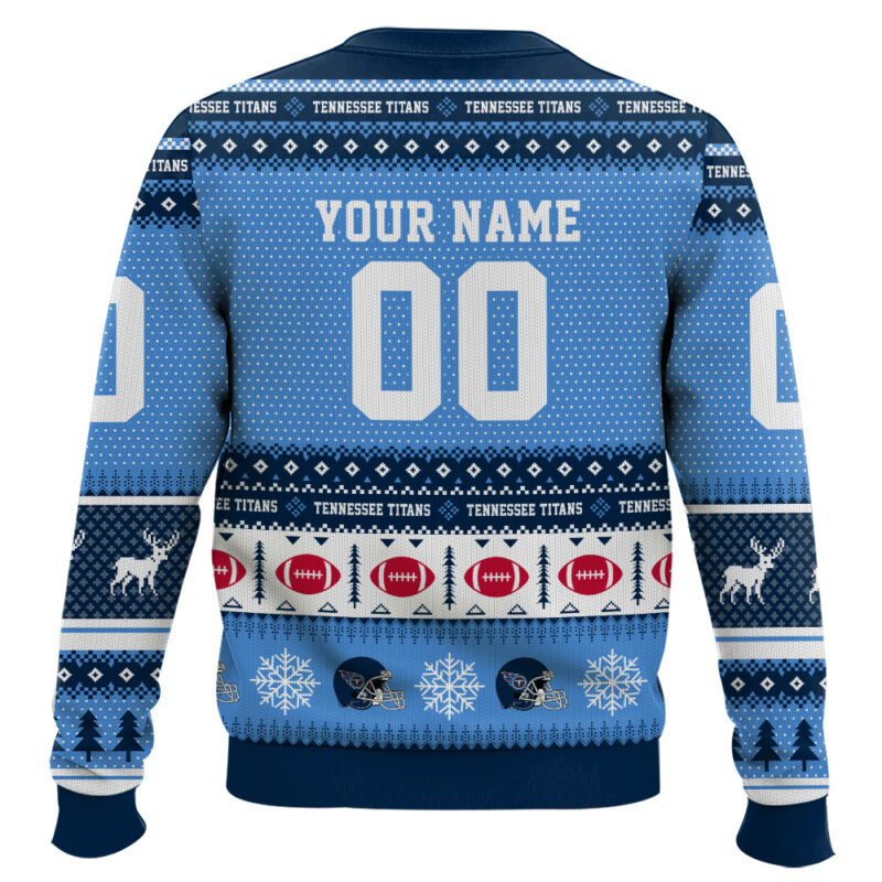 Hooktab Tennessee Titans - Custom Name And Number Ugly Sweater Hooktab Tennessee Titans - Custom Name And Number Ugly Sweater