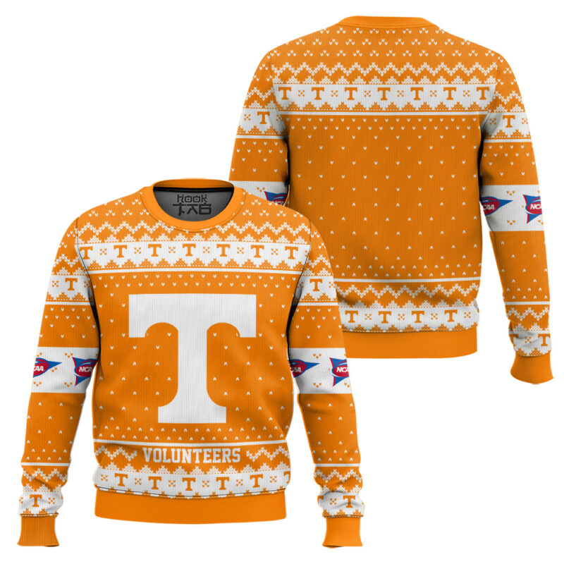 Hooktab Tennessee Volunteers - Custom Name And Number Ugly Christmas Sweater Hooktab Tennessee Volunteers - Custom Name And Number Ugly Christmas Sweater