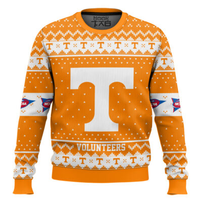 Hooktab Tennessee Volunteers - Custom Name And Number Ugly Christmas Sweater