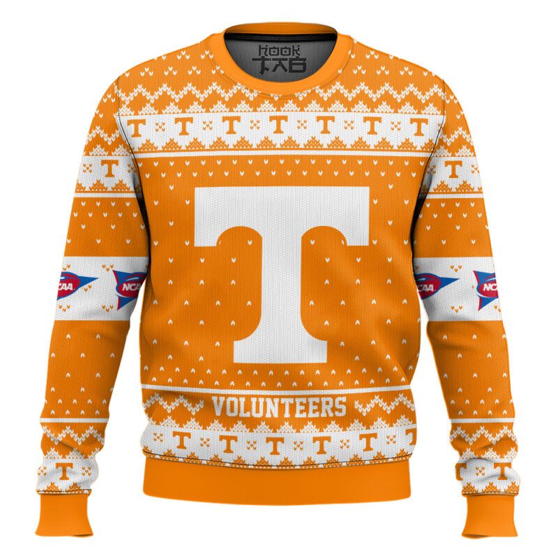 Hooktab Tennessee Volunteers - Custom Name And Number Ugly Christmas Sweater