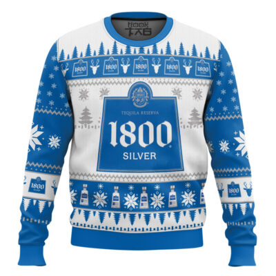 Hooktab Tequila 1800 Silver Ugly Christmas Sweater