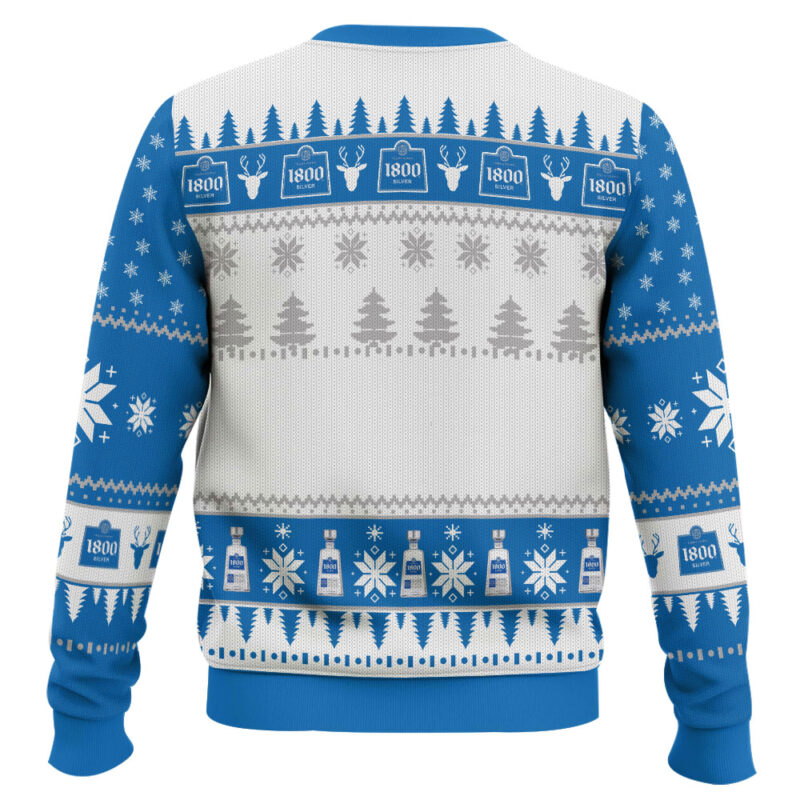 Hooktab Tequila 1800 Silver Ugly Christmas Sweater Hooktab Tequila 1800 Silver Ugly Christmas Sweater