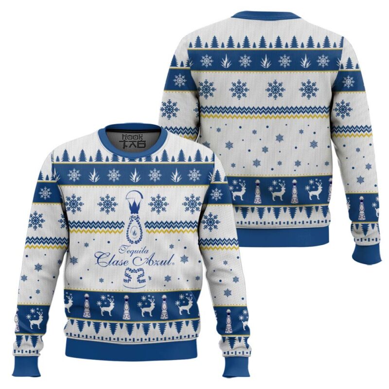 Hooktab Tequila Clase Azul Reposado Ugly Christmas Sweater Hooktab Tequila Clase Azul Reposado Ugly Christmas Sweater