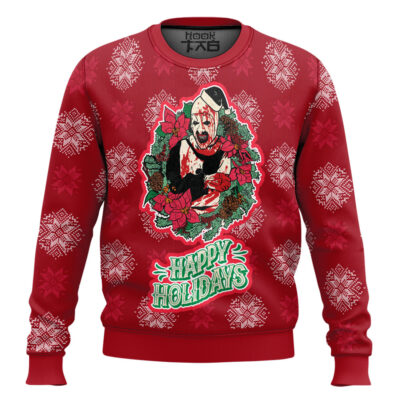 Hooktab Terrifier Happy Holidays Ugly Christmas Sweater