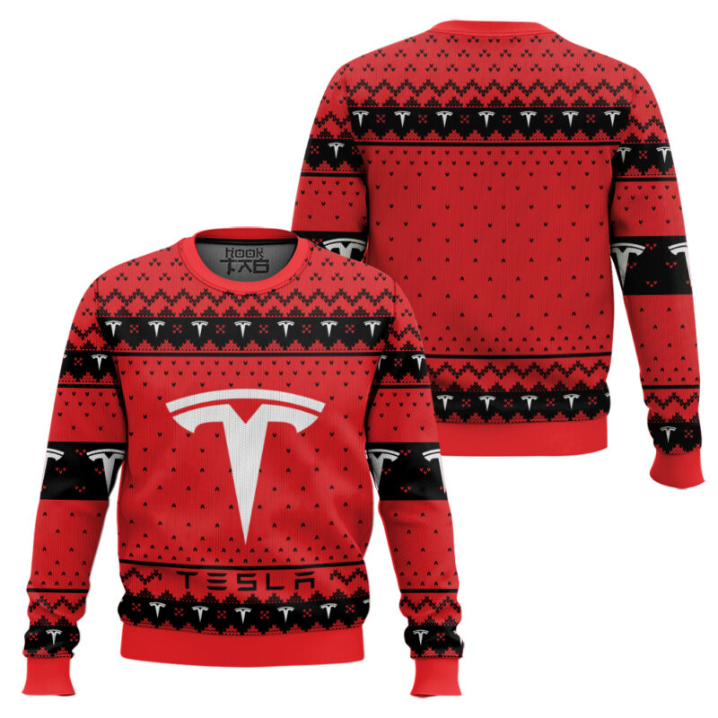 Hooktab Tesla Ugly Christmas Sweater Hooktab Tesla Ugly Christmas Sweater