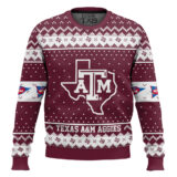 Hooktab Texas A&M Aggies - Custom Name And Number Ugly Christmas Sweater