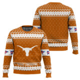 Hooktab Texas Longhorns - Custom Name And Number Ugly Christmas Sweater