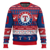 Hooktab Texas Rangers - Custom Name And Number Ugly Sweater