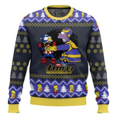Hooktab Thannos Homer The Simpsons Ugly Christmas Sweater
