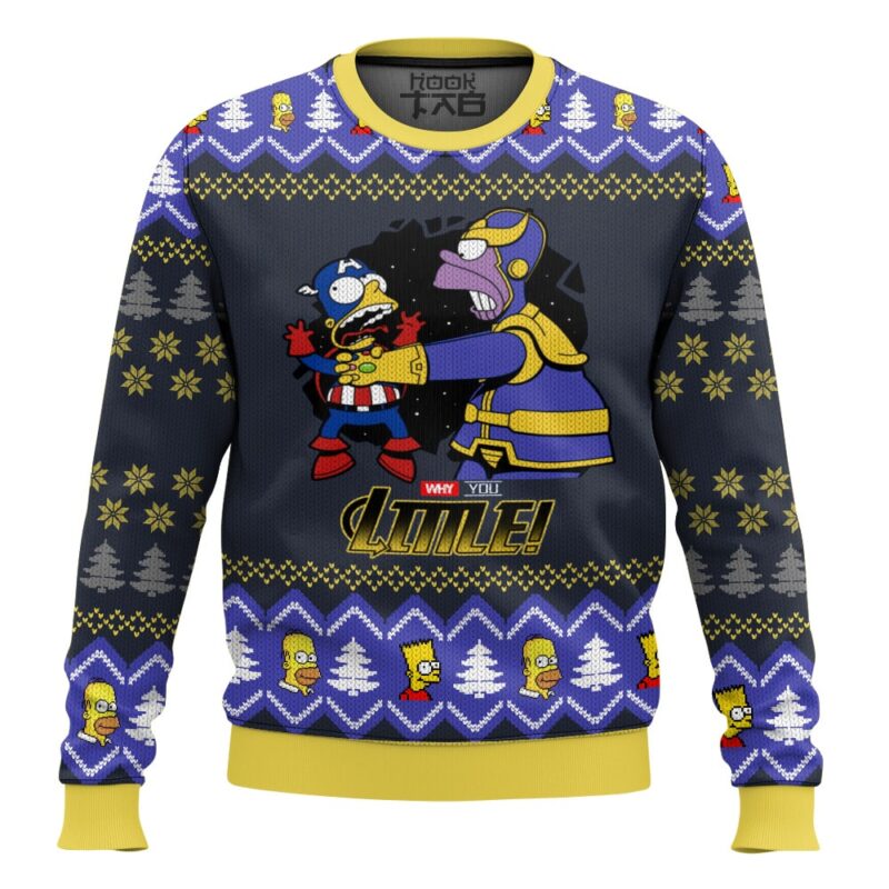Hooktab Thannos Homer The Simpsons Ugly Christmas Sweater