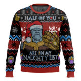 Hooktab Thanos Half Of You Are On My Naughty List Ugly Christmas Sweater