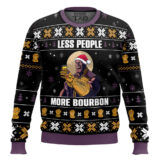 Hooktab Thanos Less People More Bourbon Ugly Christmas Sweater