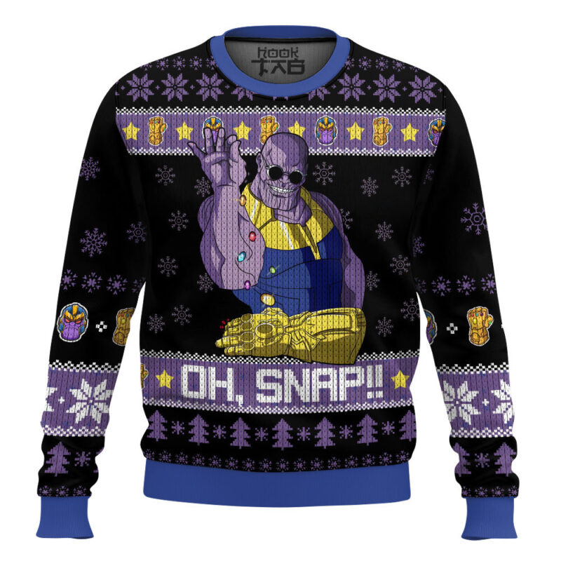 Hooktab Thanos Oh Snap Ugly Christmas Sweater