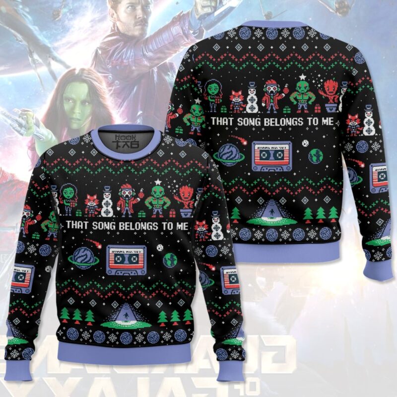Hooktab That Song Belongs To Me Guardians Of The Galaxy Ugly Christmas Sweater Hooktab That Song Belongs To Me Guardians Of The Galaxy Ugly Christmas Sweater