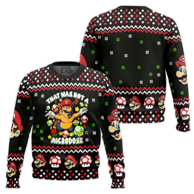 Hooktab That Was Not A Microdose Super Mario Ugly Christmas Sweater Hooktab That Was Not A Microdose Super Mario Ugly Christmas Sweater