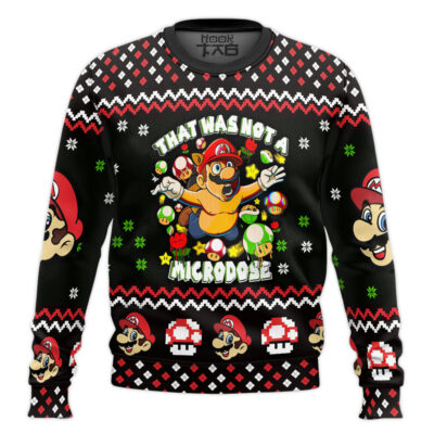 Hooktab That Was Not A Microdose Super Mario Ugly Christmas Sweater