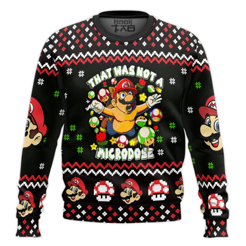 Hooktab That Was Not A Microdose Super Mario Ugly Christmas Sweater