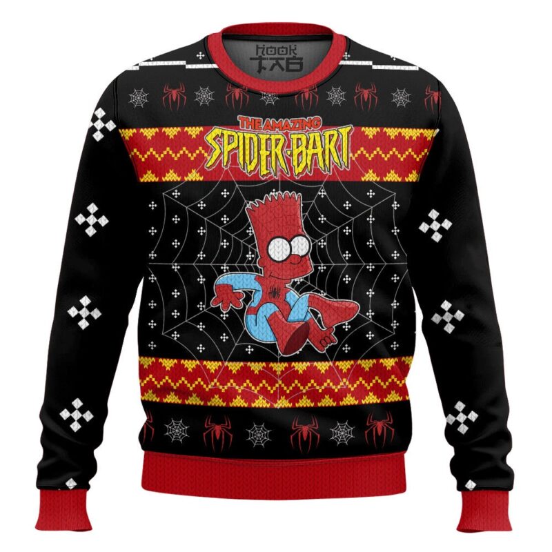 Hooktab The Amazing Spider-bart The Simpsons Ugly Christmas Sweater