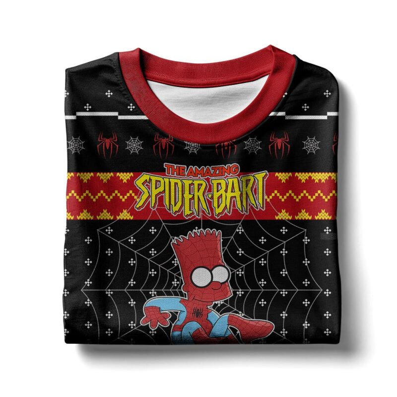 Hooktab The Amazing Spider-bart The Simpsons Ugly Christmas Sweater Hooktab The Amazing Spider-bart The Simpsons Ugly Christmas Sweater