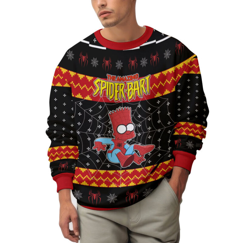 Hooktab The Amazing Spider-bart The Simpsons Ugly Christmas Sweater Hooktab The Amazing Spider-bart The Simpsons Ugly Christmas Sweater