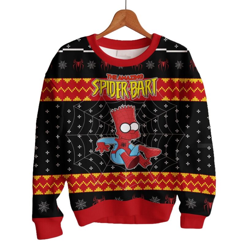 Hooktab The Amazing Spider-bart The Simpsons Ugly Christmas Sweater Hooktab The Amazing Spider-bart The Simpsons Ugly Christmas Sweater