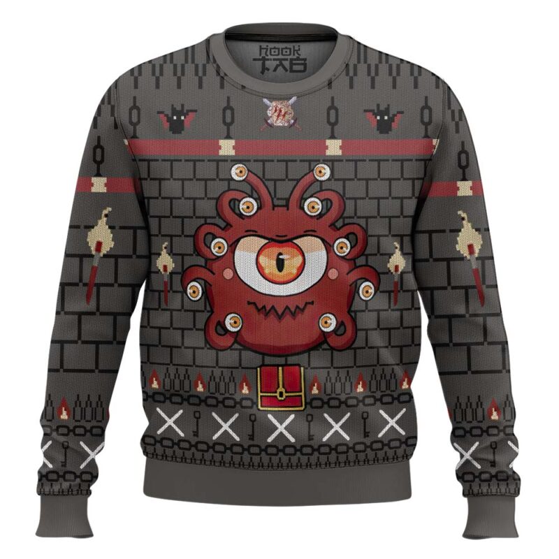 Hooktab The Beholder Dungeons & Dragons Ugly Christmas Sweater