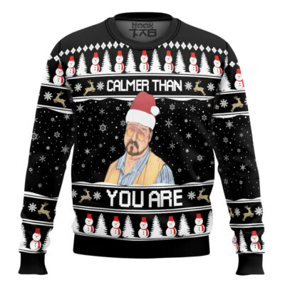 Hooktab The Big Lebowski Calmer Than You Are Ugly Christmas Sweater