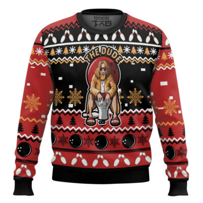 Hooktab The Big Lebowski The Dude Ugly Christmas Sweater