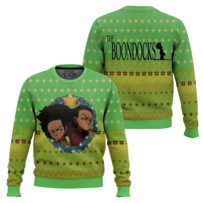Hooktab The Boondocks Ugly Christmas Sweater Hooktab The Boondocks Ugly Christmas Sweater