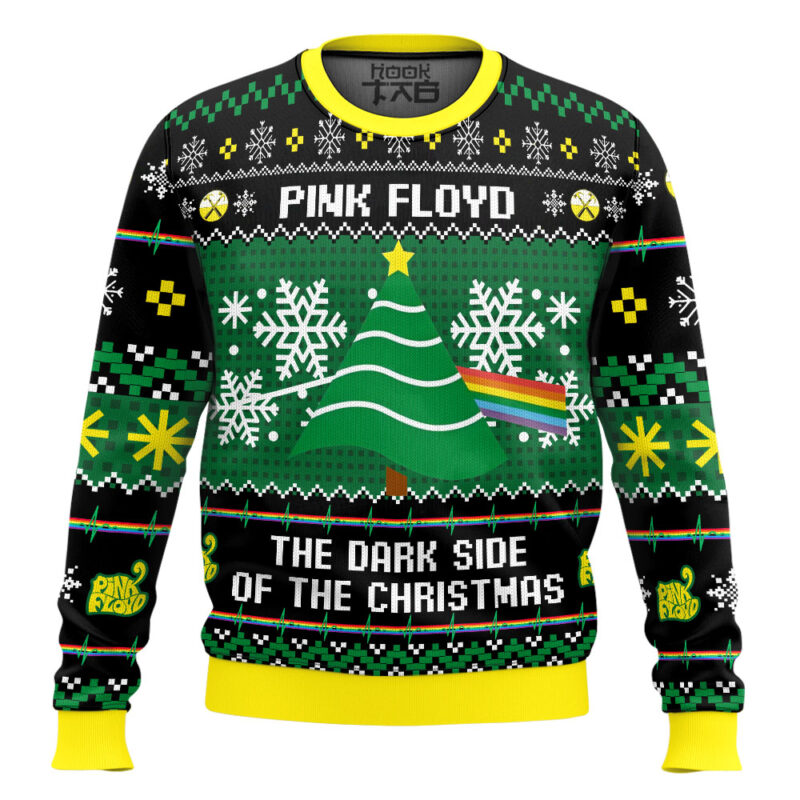 Hooktab The Bright Side Of The Christmas Pink Floyd Ugly Christmas Sweater
