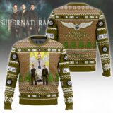 Hooktab The Brothers Supernatural Ugly Christmas Sweater