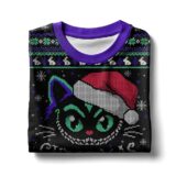 Hooktab The Cheshire Cat Christmas In Wonderland Ugly Christmas Sweater