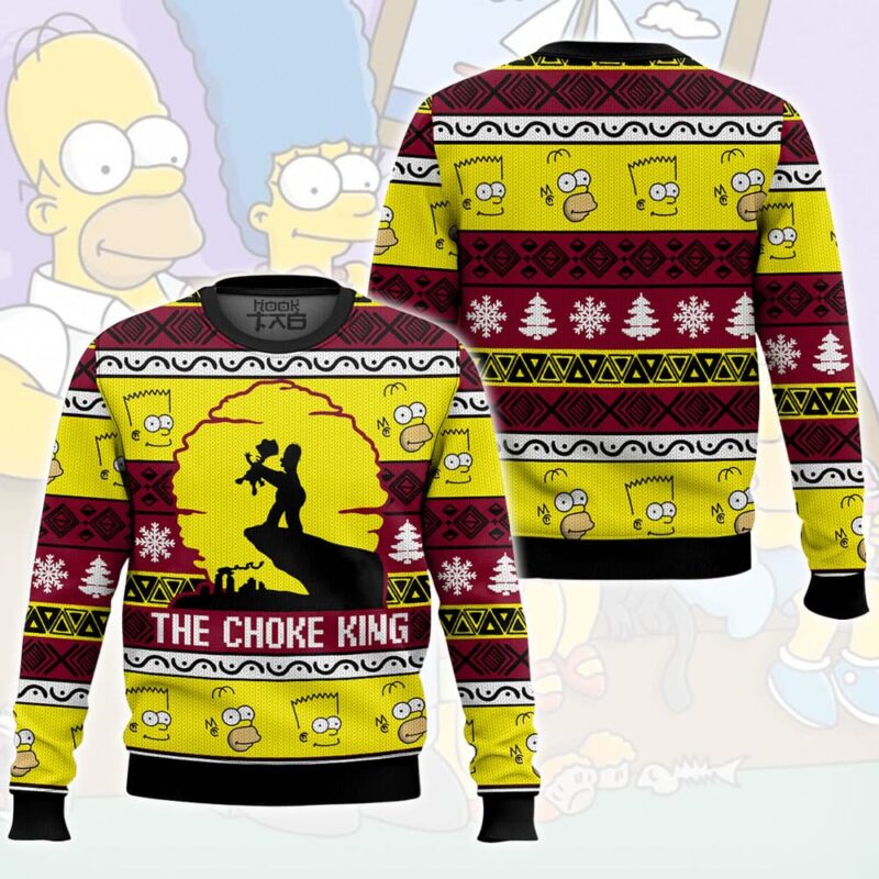 Hooktab The Choke King The Simpsons Ugly Christmas Sweater Hooktab The Choke King The Simpsons Ugly Christmas Sweater