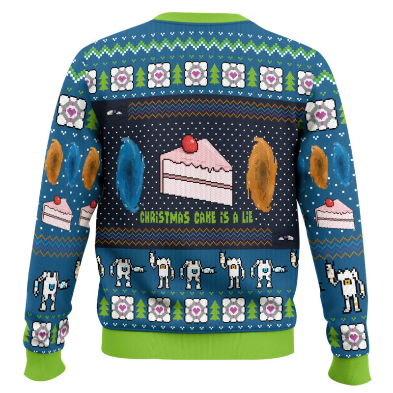 Hooktab The Christmas Cake Is A Lie Portal 2 Ugly Christmas Sweater Hooktab The Christmas Cake Is A Lie Portal 2 Ugly Christmas Sweater