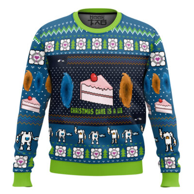 Hooktab The Christmas Cake Is A Lie Portal 2 Ugly Christmas Sweater