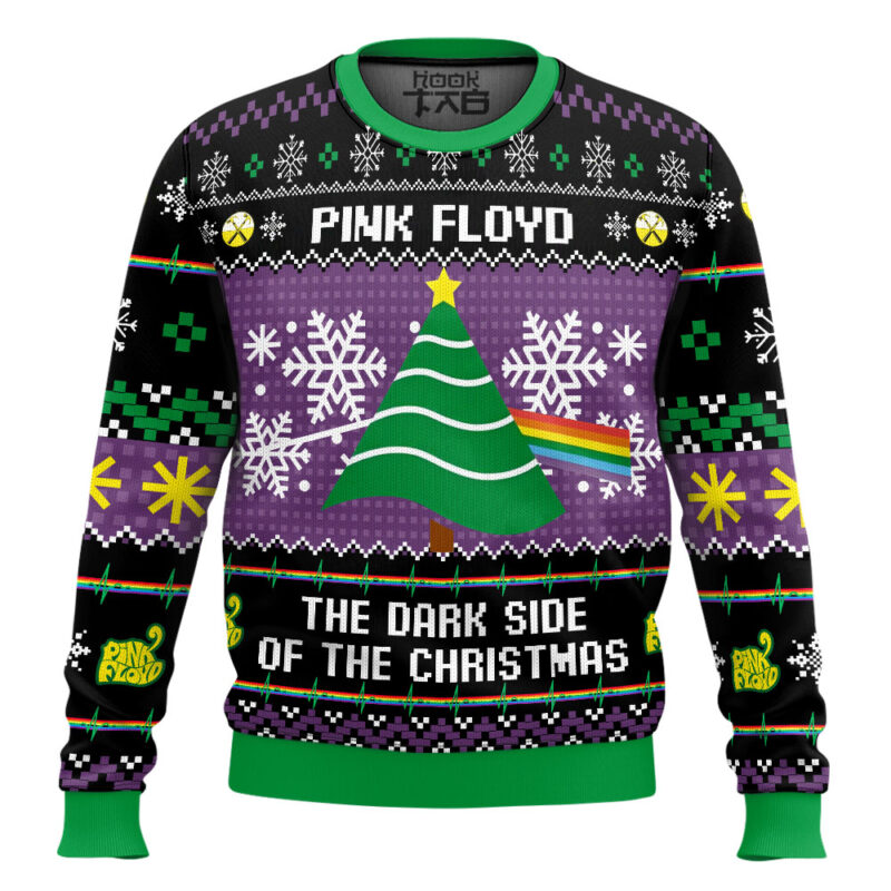 Hooktab The Dark Side Of The Christmas Pink Floyd Ugly Christmas Sweater