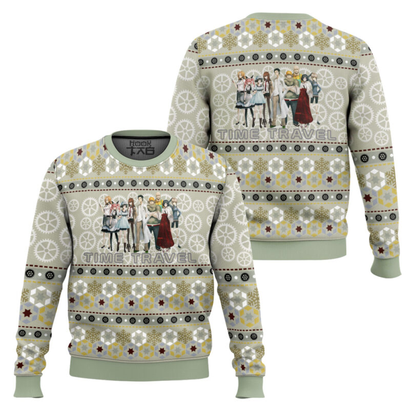 Hooktab The Elite Team Steins Gate Ugly Christmas Sweater Hooktab The Elite Team Steins Gate Ugly Christmas Sweater