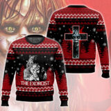 Hooktab The Exorcist Cross Ugly Christmas Sweater