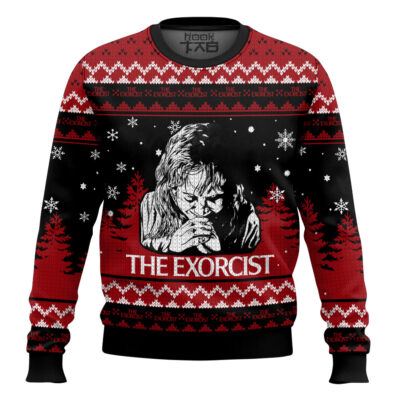 Hooktab The Exorcist Cross Ugly Christmas Sweater