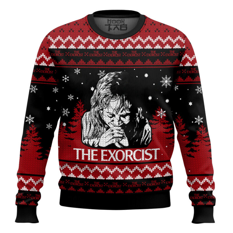 Hooktab The Exorcist Cross Ugly Christmas Sweater