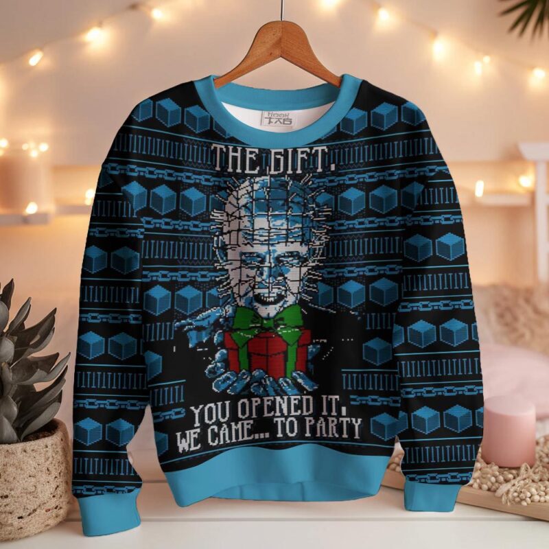 Hooktab The Gift Hellraiser Ugly Christmas Sweater Hooktab The Gift Hellraiser Ugly Christmas Sweater