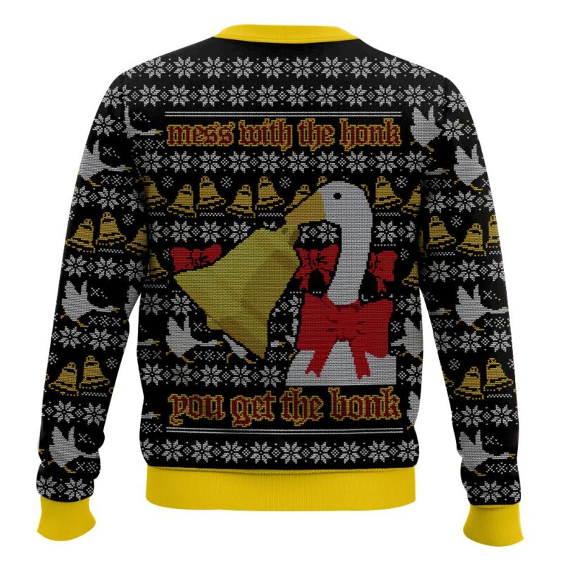 Hooktab The Goose Gets The Bonk Ugly Christmas Sweater Hooktab The Goose Gets The Bonk Ugly Christmas Sweater